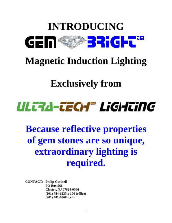 Gem-Bright™ Spec Sheet preview