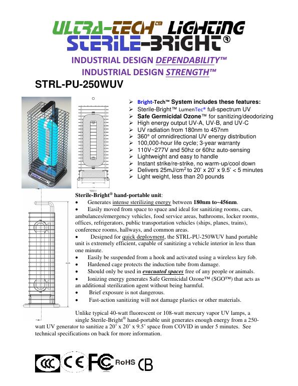 Sterile-Bright® Spec Sheet preview