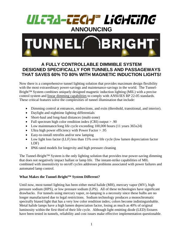 Tunnel-Bright™ Flyer preview