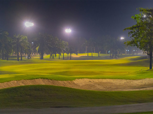 Golf course at night